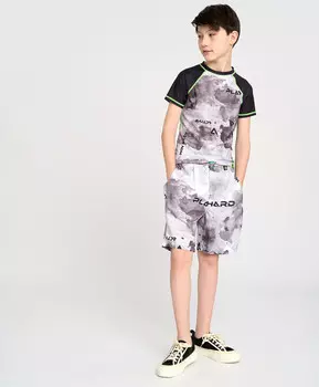 Гидрошорты для мальчика мультицвет с поясом на резинке и принтом Button Blue