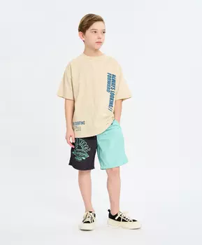 Гидрошорты для мальчика мультицвет с поясом на резинке и принтом Button Blue