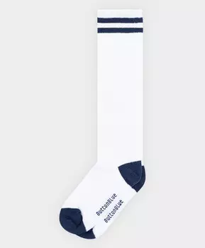 Гольфы с декором в виде синих полос белые Button Blue