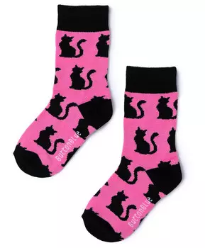 Гольфы с рисунком черно-розовые Button Blue