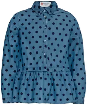 Голубая блузка с баской Button Blue (110)