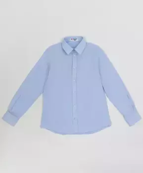 Голубая фактурная рубашка Button Blue (122)