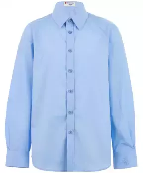 Голубая приталенная рубашка Button Blue (146)