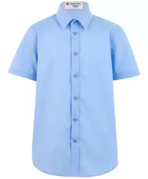 Голубая приталенная рубашка Button Blue (146)