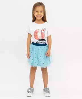 Голубая юбка в горошек Button Blue (110)