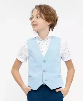 Голубой нарядный жилет Button Blue (104)