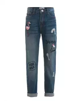 Голубые джинсы с нашивками Button Blue (104)
