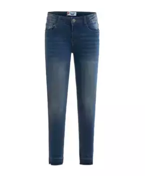 Голубые джинсы слим с потертостями Button Blue (110)
