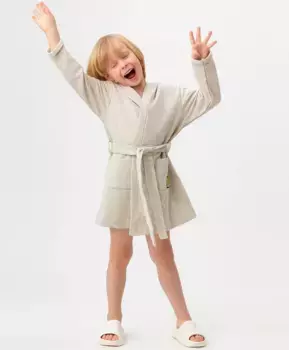 Халат с поясом молочного цвета Button Blue (140-146)