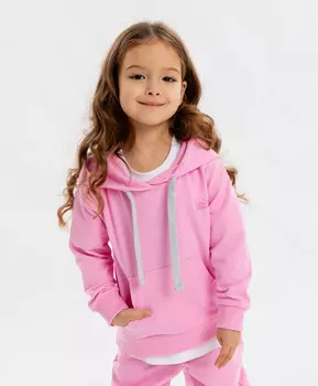 Худи оверсайз с капюшоном розовое для девочки Button Blue (98)