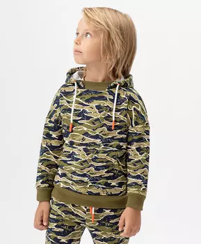 Худи с карманом в стиле милитари Button Blue (98)
