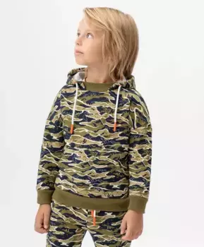 Худи с карманом в стиле милитари Button Blue (116)