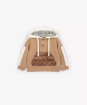 Худи с застежкой поло коричневое Gulliver (86)