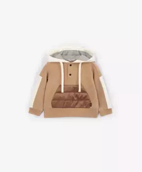 Худи с застежкой поло коричневое Gulliver (98)