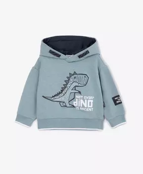 Худи трикотажное с вышивкой голубое для мальчика Gulliver (68-46)