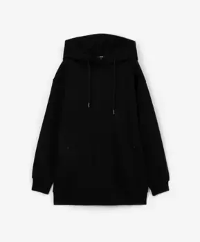 Худи удлиненное черное GLVR (L)