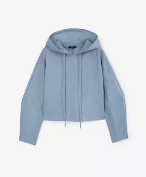 Худи укороченное оверсайз голубое GLVR