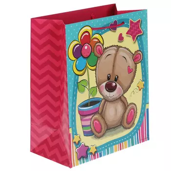 Играем вместе Пакет подарочный Мишка глянцевый