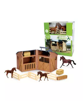 Игровой набор конюшня с аксессуарами и лошадьми