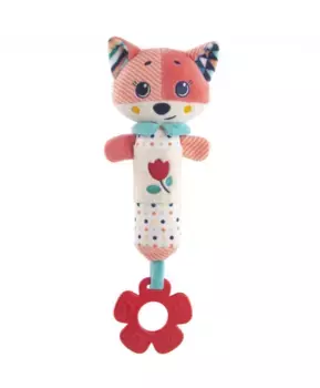 Мягкая погремушка пищалка для новорожденного Лисичка Люси