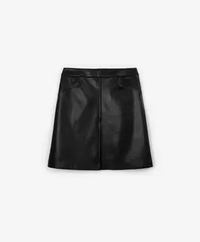 Юбка из экокожи черная GLVR (S)