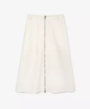 Юбка из экокожи трапециевидной формы белая GLVR (XL)