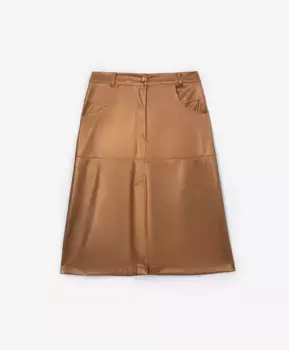 Юбка из экокожи золотистого цвета GLVR (XL)