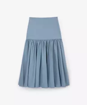 Юбка макси А-образного силуэта средней посадки голубая GLVR
