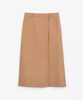 Юбка миди льняная с имитацией запаха бежевая GLVR (XL)