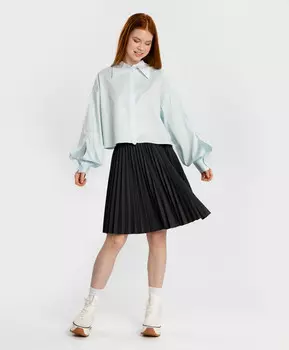 Юбка плиссе с эффектом гофре серая Button Blue (170)