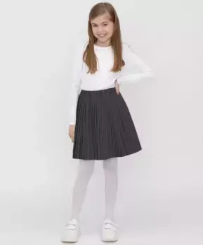 Юбка плиссированная серая Button Blue (128)