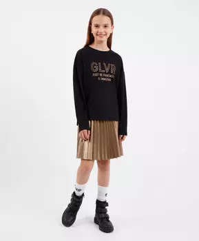 Юбка плиссированная золотистого цвета Gulliver (164)