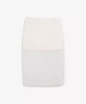 Юбка средней посадки из прозрачного вискозного крепа молочная GLVR