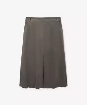 Юбка трапециевидной формы средней посадки из экозамши серая GLVR (XS)