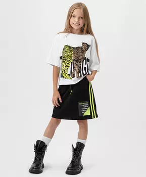 Юбка трикотажная с карманами и лампасами Button Blue