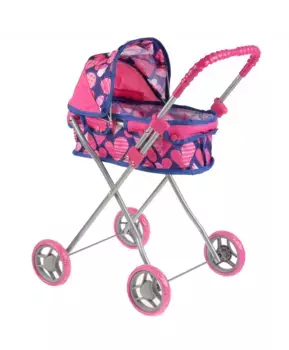 Карапуз Коляска-люлька с розово-синим принтом