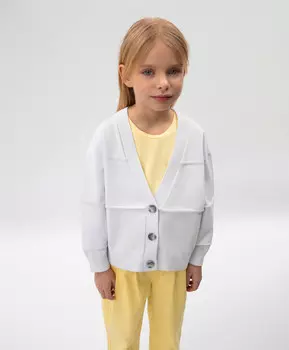 Кардиган для девочки вязаный белый Roberto Moretti