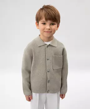 Кардиган для мальчика серый вязаный Roberto Moretti