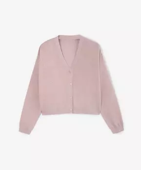 Кардиган из тонкой пряжи с добавлением люрекса розовый GLVR