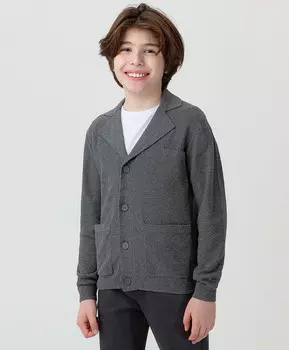 Кардиган на пуговицах серый Button Blue (140)