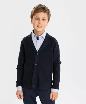 Кардиган с лацканами синий Button Blue (170)