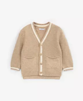 Кардиган тонкий вязаный бежевый для мальчика Gulliver (68-46)