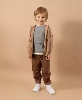 Кардиган вязаный с капюшоном коричневый Gulliver (110)