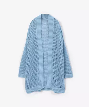 Кардиган вязаный с крупной сетчатой структурой голубой GLVR (XL)