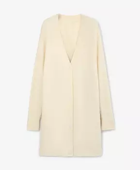 Кардиган вязаный удлиненный молочный GLVR (M)