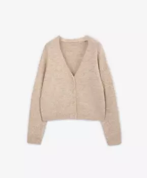 Кардиган вязаный укороченный бежевый GLVR