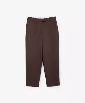 Классические брюки средней посадки из ткани со значительным содержанием льна коричневые GLVR