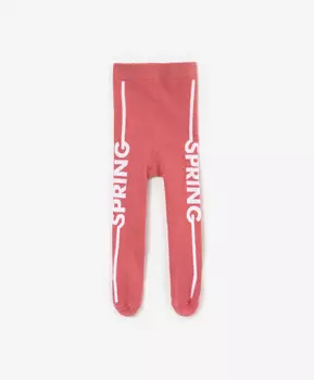 Колготки с акцентными шрифтовыми элементами розовые Gulliver (74-80)