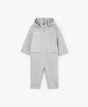 Комбинезон для мальчика с принтом трикотажный серый Gulliver