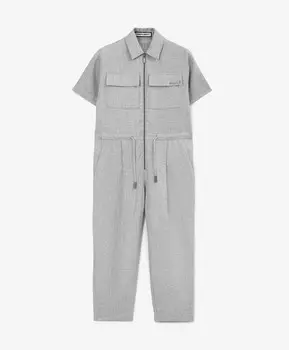 Комбинезон для мальчика серый из меланжевого льна Roberto Moretti